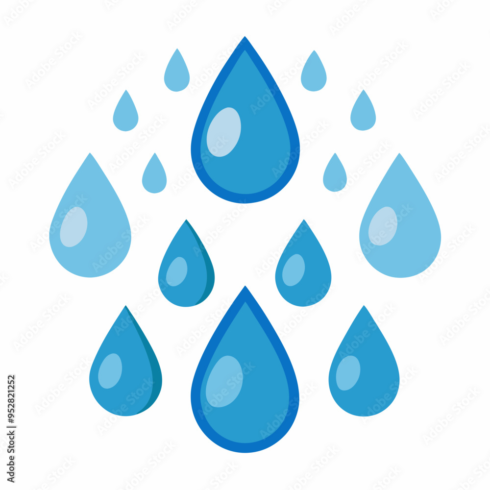 Raindrop Pattern on White Vector Art Raindrop Pattern on White Vector Art