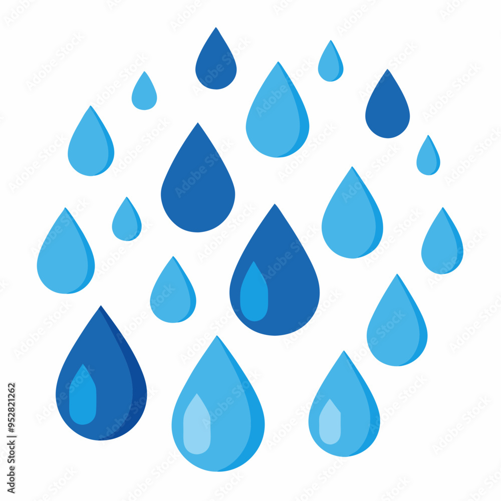 Raindrop Pattern on White Vector Art Raindrop Pattern on White Vector Art
