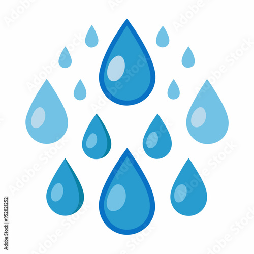 Raindrop Pattern on White Vector Art