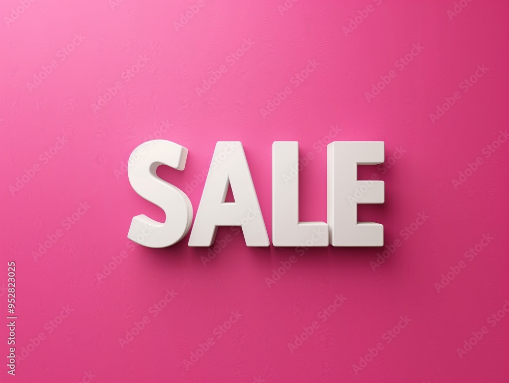 Minimalist 3D Render of White SALE Text on a Bright Pink Background, Ideal for Modern Retail Promotions, Fashion Sales, and Eye-Catching Advertising Minimalist 3D Render of White SALE Text on a Bright Pink Background, Ideal for Modern Retail Promotions, Fashion Sales, and Eye-Catching Advertising