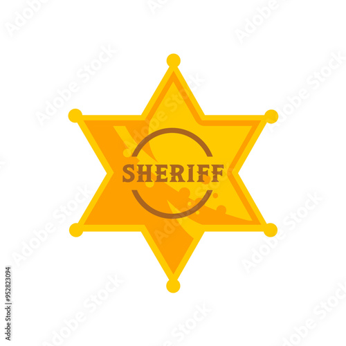 sheriff star, badge - vector illustration