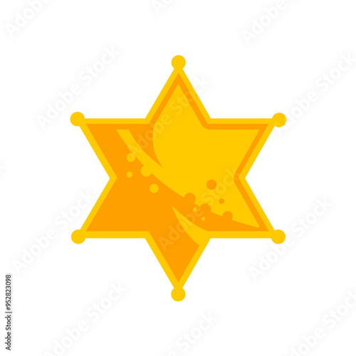 sheriff star, badge - vector illustration