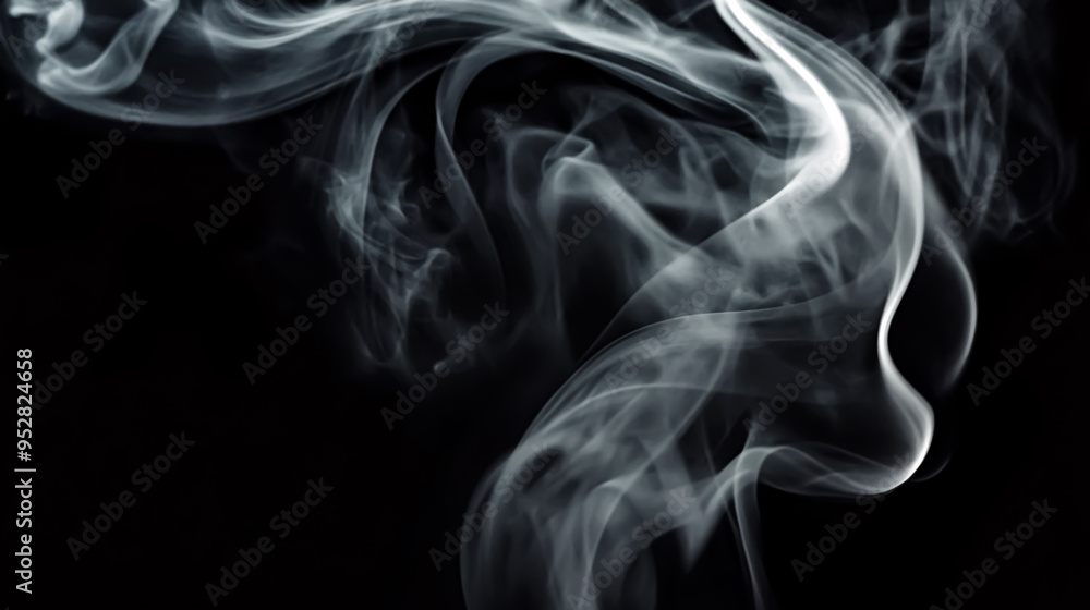 Smoke isolated on black background. Abstract white smoke on black background. Smoke isolated on black background. Abstract white smoke on black background.