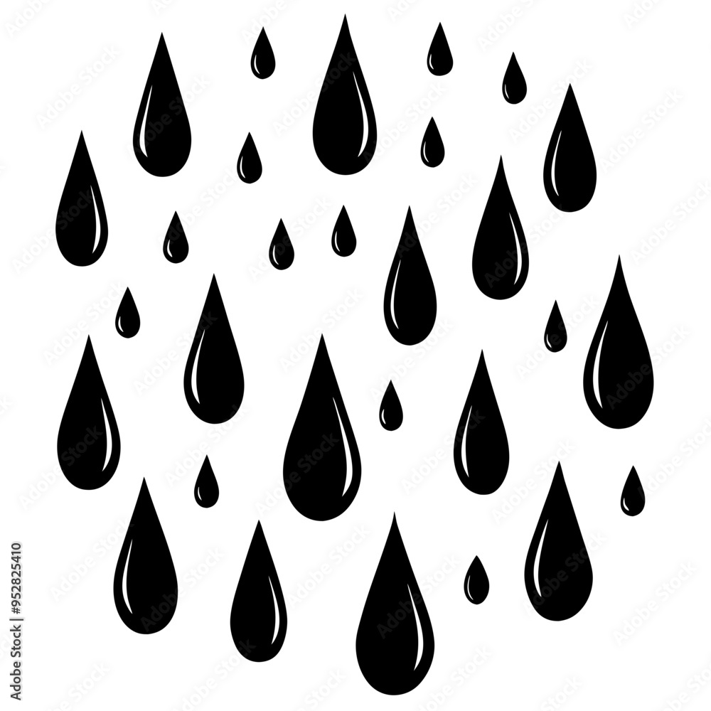 Raindrops on White - Vector Art Raindrops on White - Vector Art