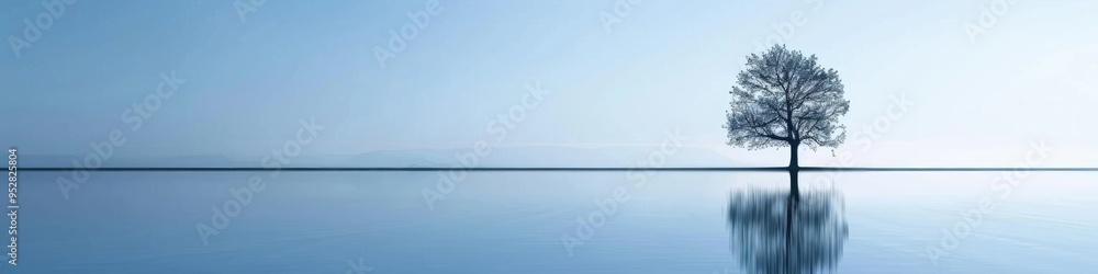 Minimalist scenery featuring a backdrop of a blue sky Minimalist scenery featuring a backdrop of a blue sky