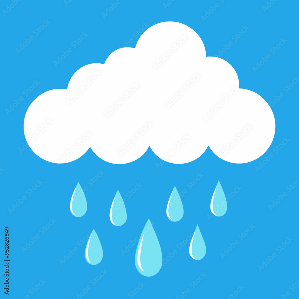 Rainy Cloud Vector Art Rainy Cloud Vector Art