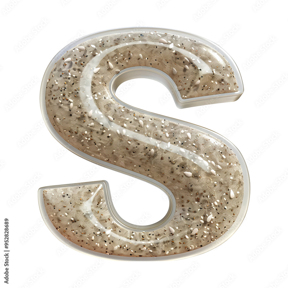 sand style S alphabet Realistic 3D on white background. Generative AI sand style S alphabet Realistic 3D on white background. Generative AI