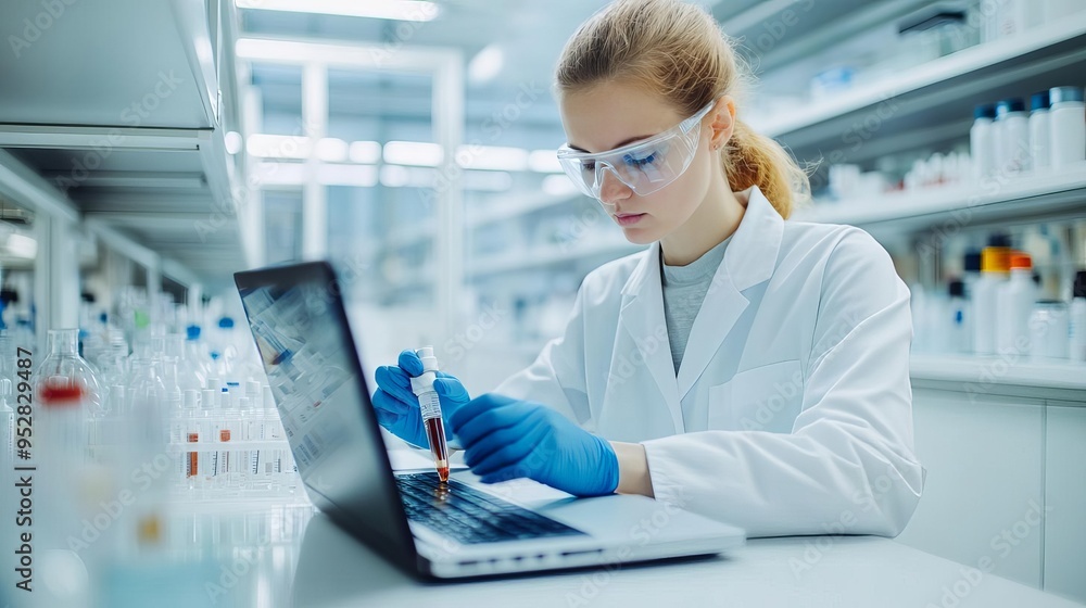 Researcher testing biopharmaceuticals in disease models, translational research, drug validation Researcher testing biopharmaceuticals in disease models, translational research, drug validation