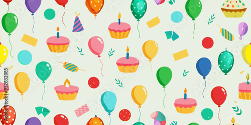 easter seamless pattern with easter eggs