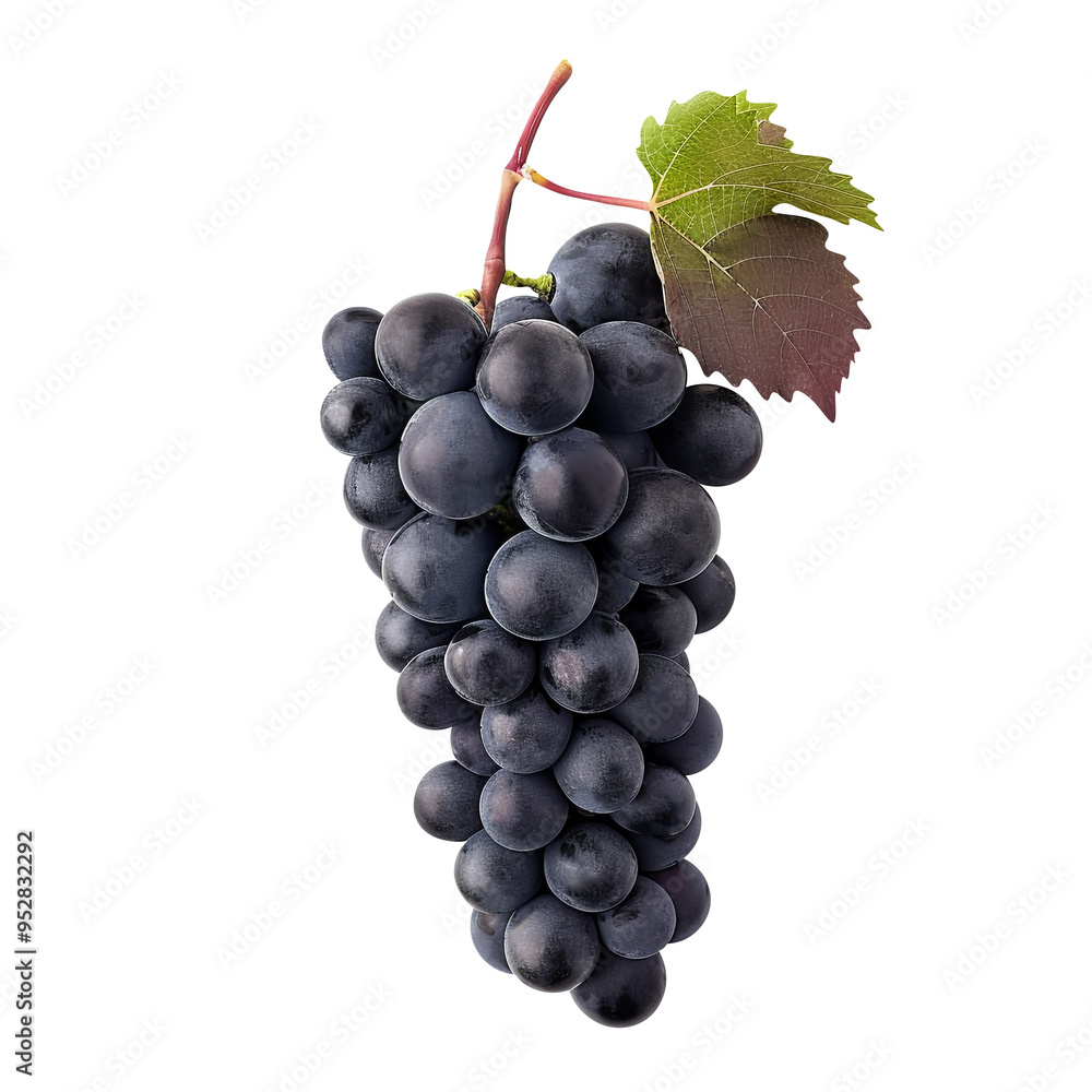 grapes bunch isolated on white background. Generative AI