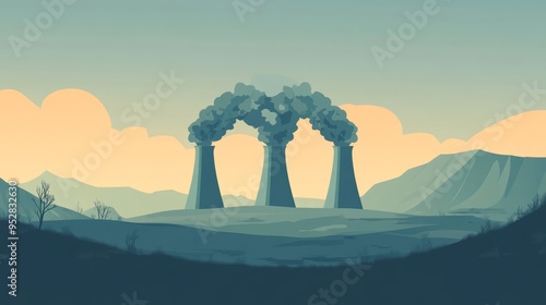 Nuclear emblem rendered in a dynamic design photo