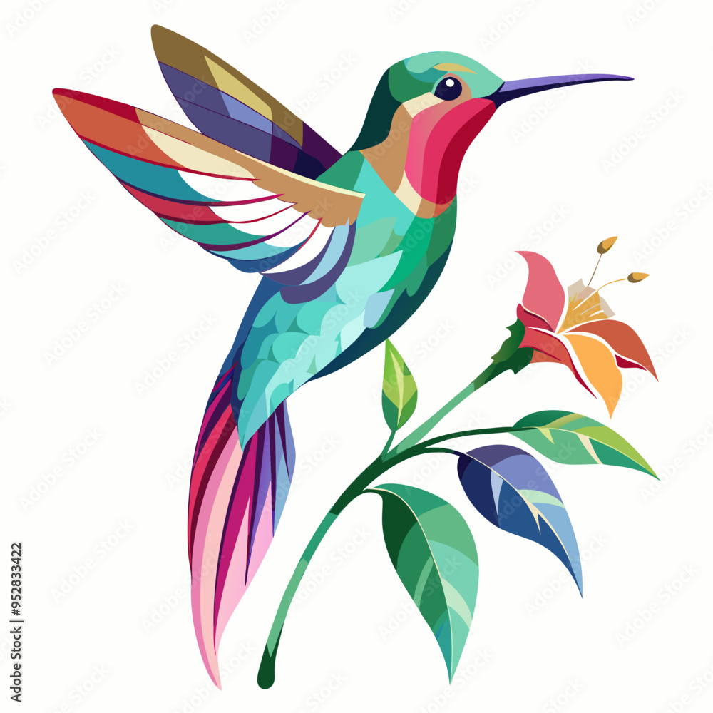 Obraz premium hummingbird and flower