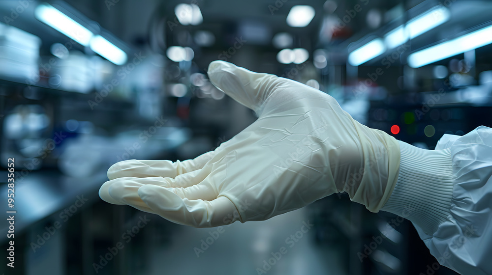 Doctor Checking the Fit of Surgical Gloves in a Hospital | Ensuring Safety and Hygiene in Medical Procedures Doctor Checking the Fit of Surgical Gloves in a Hospital | Ensuring Safety and Hygiene in Medical Procedures