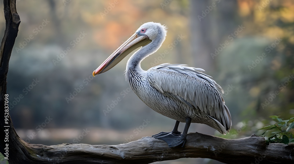 Dalmatian Pelican Bird Perched on a Branch in Nature, Realistic Photo, Wallpaper, Cover and Screen for Smartphone, Cell Phone, PC, Laptop, 9:16 and 16:9 Format Dalmatian Pelican Bird Perched on a Branch in Nature, Realistic Photo, Wallpaper, Cover and Screen for Smartphone, Cell Phone, PC, Laptop, 9:16 and 16:9 Format