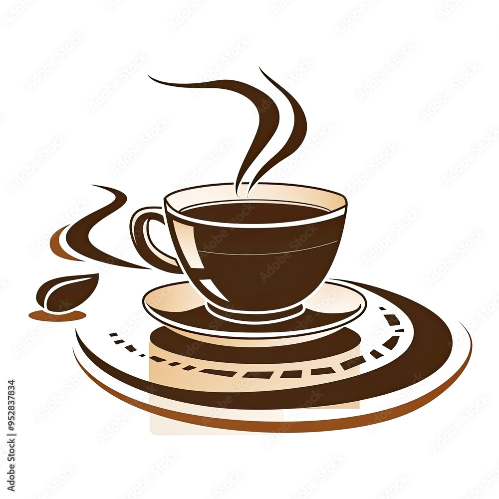 Obraz premium The road to success is paved in coffee, logo, generative ai