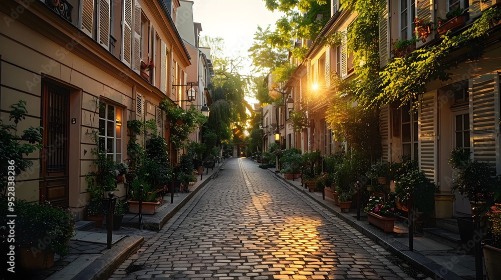 Fototapeta premium Modern Parisian Street with Contemporary Buildings | Elegant Urban Architecture in the Heart of Paris