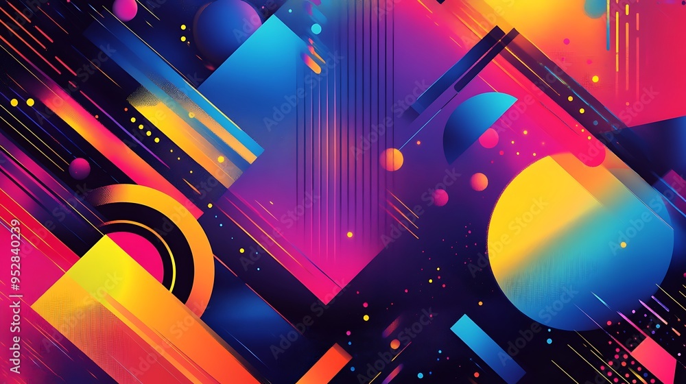 Abstract Geometric Pattern with Vibrant Colors Abstract Geometric Pattern with Vibrant Colors