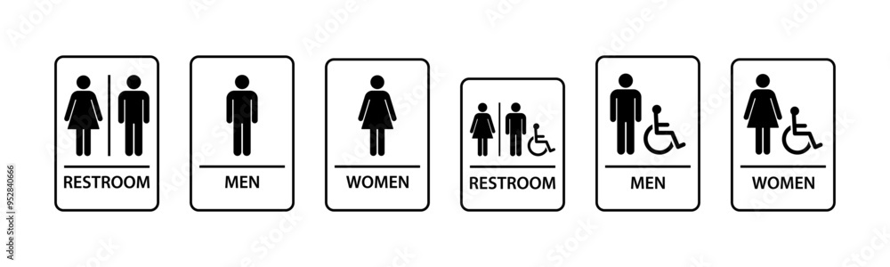 Restroom, toilet sign set Restroom, toilet sign set