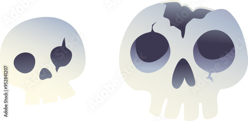 Cracked Skulls Duo (Gradient Color Style)