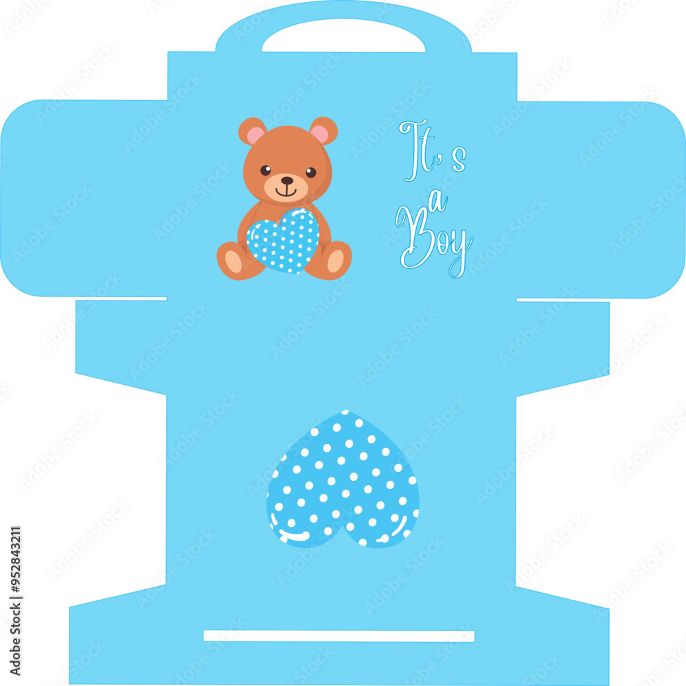 teddy bear with blue heart with white dots - it's a boy written - Printable Template Suitcase Box - DIY Favors for Birthdays, Baby Showers, Small Gifts. Print, Cut, No Glue Required - light blue
teddy bear with blue heart with white dots - it's a boy written - Printable Template Suitcase Box - DIY Favors for Birthdays, Baby Showers, Small Gifts. Print, Cut, No Glue Required - light blue