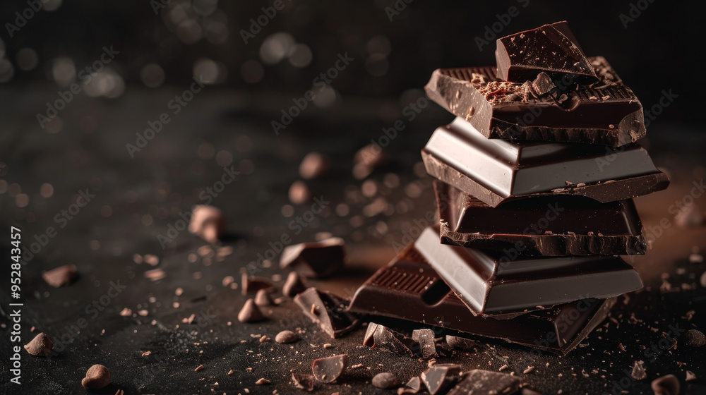 A pile of chocolate bars with some of them broken A pile of chocolate bars with some of them broken