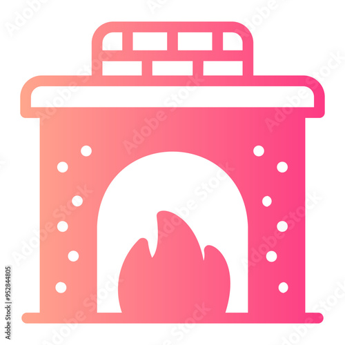 fireplace gradient icon