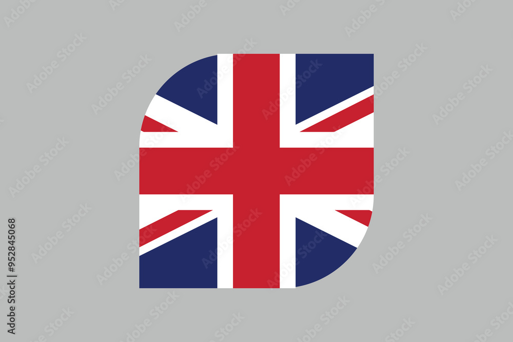 Obraz premium United Kingdom flag sign, The British flag, the UK flag, United Kingdom sign, United Kingdom British Flag, national flag of Great Britain, Flag of United Kingdom, Colorful, Standard color, Vector illu