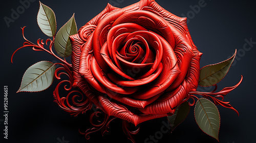 red rose photo generative ai