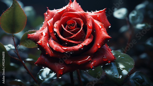 red rose photo generative ai