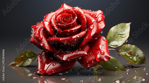 red rose photo generative ai
