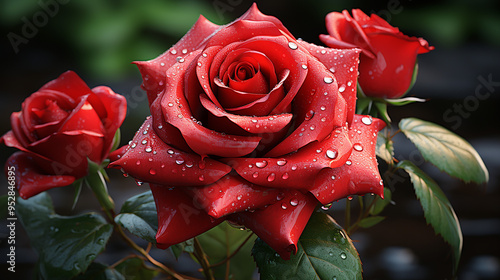 red rose photo generative ai