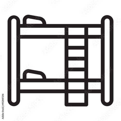 bunk bed line icon