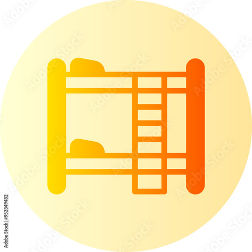 bunk bed gradient icon
