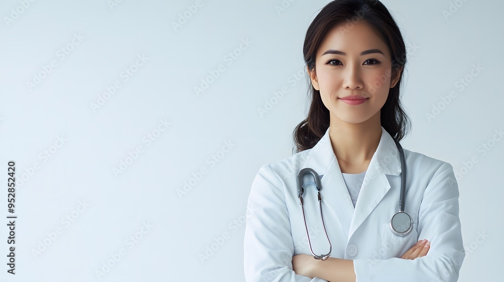 Asian doctor woman in professional medical attire Asian doctor woman in professional medical attire