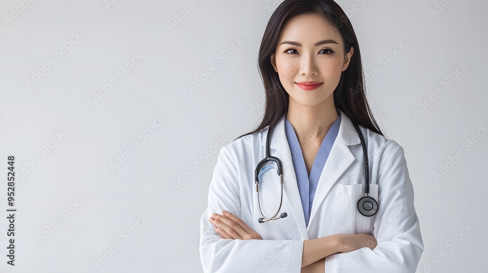 Asian doctor woman in professional medical attire Asian doctor woman in professional medical attire