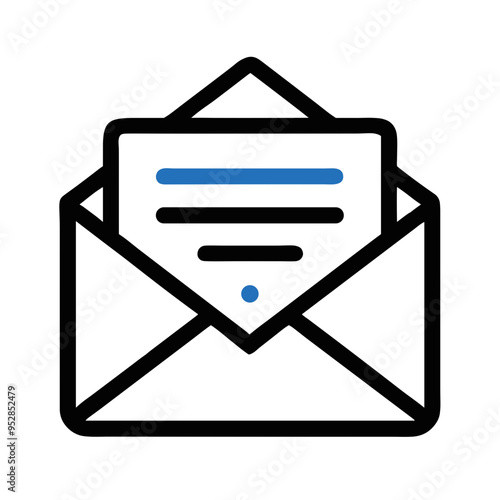 Envelope illustration with letter and blue accents representing communication and messaging concepts