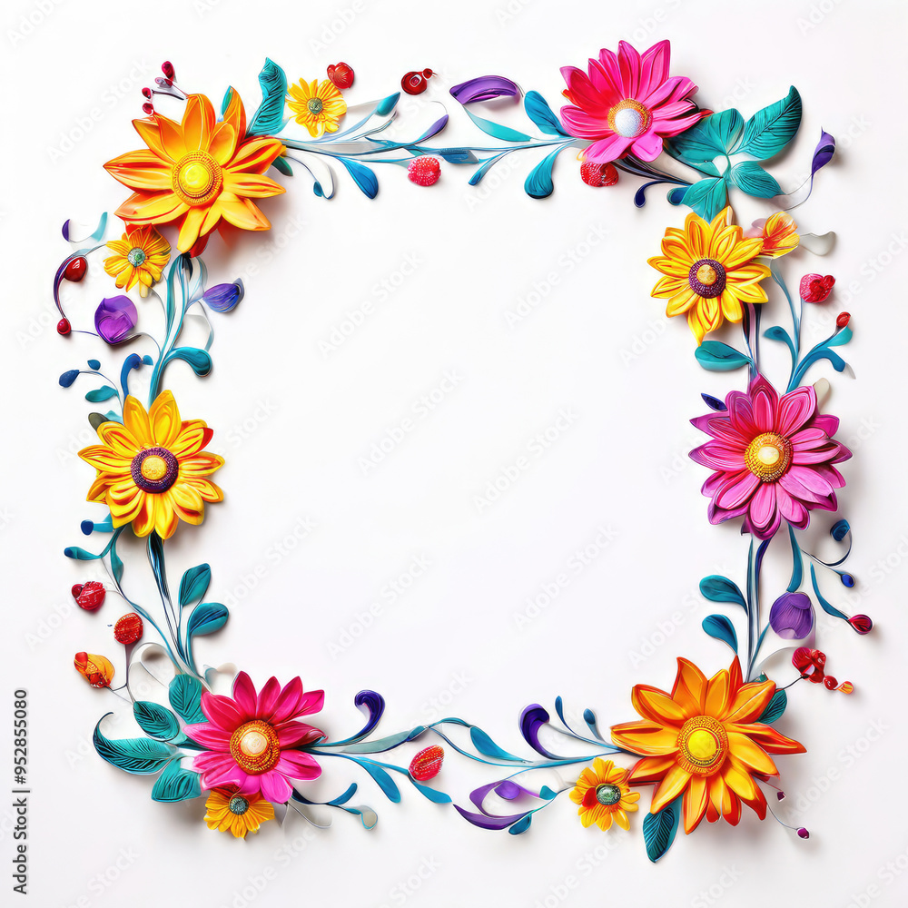 Beautiful romantic festive floral frame design with copy space. Beautiful romantic festive floral frame design with copy space.