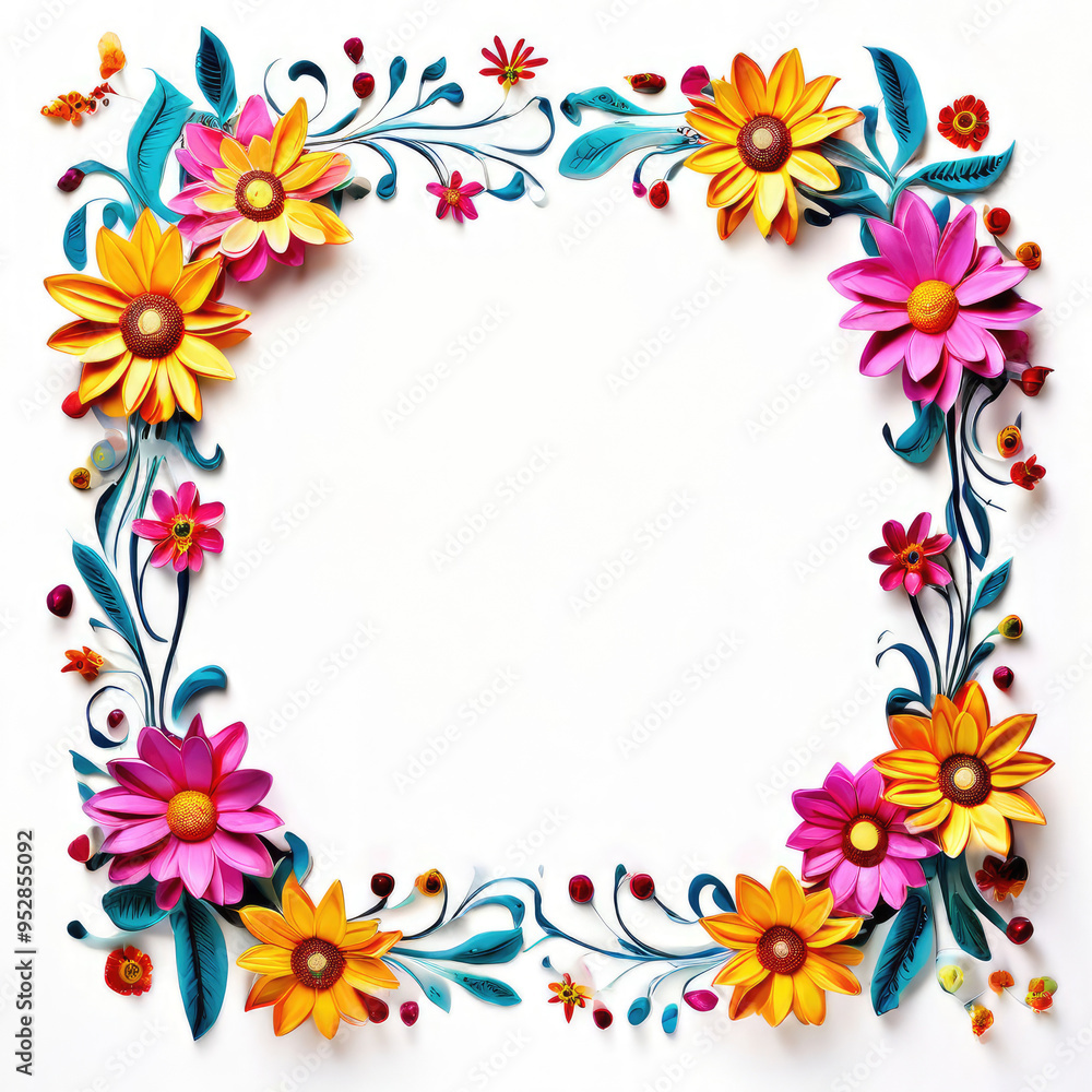 Beautiful romantic festive floral frame design with copy space. Beautiful romantic festive floral frame design with copy space.