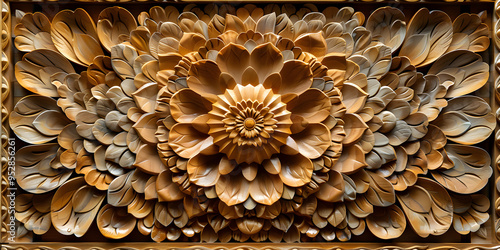 Wallpaper Mural Light Wooden Lacy Mosaic Tiles in Oriental Style | Intricate Geometric Patterns for Elegant and Traditional Interior Design Torontodigital.ca