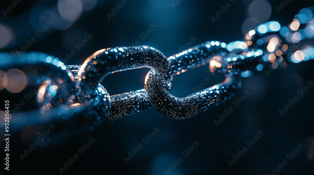 Abstract Chain Link - Digital Security and Connection Abstract Chain Link - Digital Security and Connection