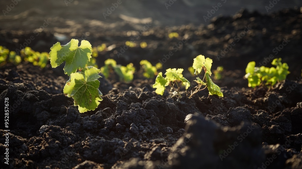 Volcanic vineyard at sunset. Grapes harvest in autumn season. Landscape in Lanzarote, Geria, Tuscany, Italy, Spain, Europe. High quality photo Volcanic vineyard at sunset. Grapes harvest in autumn season. Landscape in Lanzarote, Geria, Tuscany, Italy, Spain, Europe. High quality photo