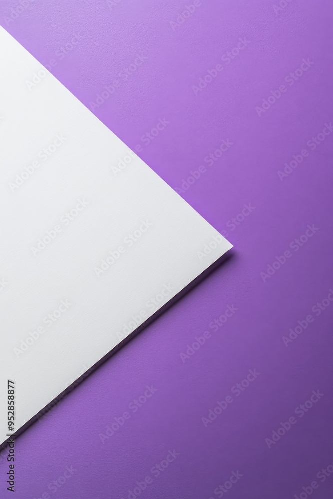 A diagonal layout features a pristine white surface set against a soft purple backdrop, emphasizing minimalism and contemporary design aesthetics in product presentation A diagonal layout features a pristine white surface set against a soft purple backdrop, emphasizing minimalism and contemporary design aesthetics in product presentation