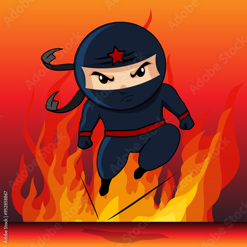 super hero in the fire photo