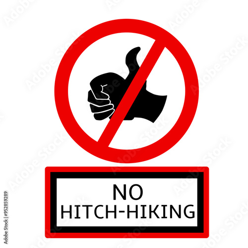 No hitchhiking symbol sign vector