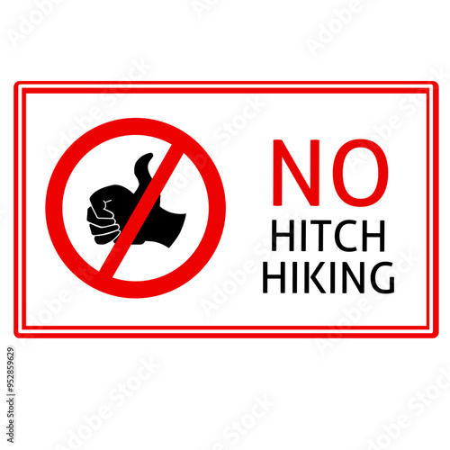No hitchhiking symbol sign vector