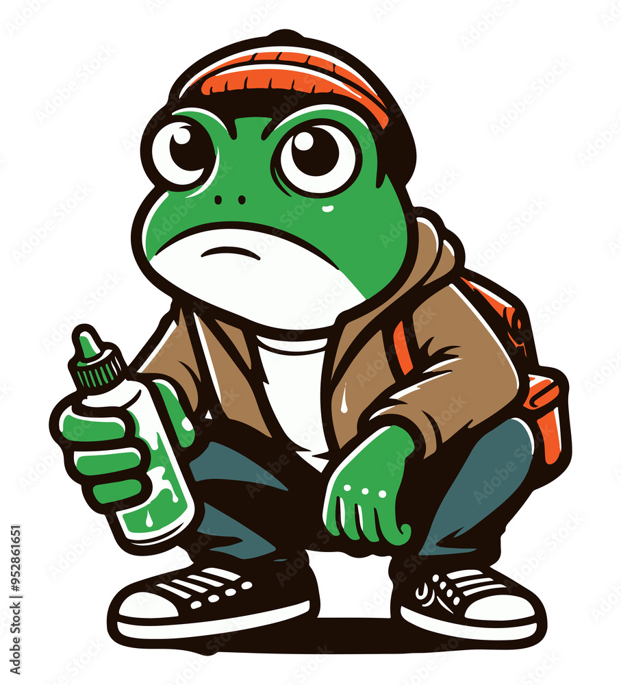 Obraz premium frog drink