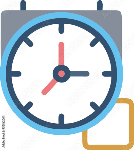 Clock and Schedule Calendar Icon on White Background, Minimalist and Clean Vector Illustration for Time Management, Appointment Scheduling, and Productivity Applications,Perfect for Web and App Desigs