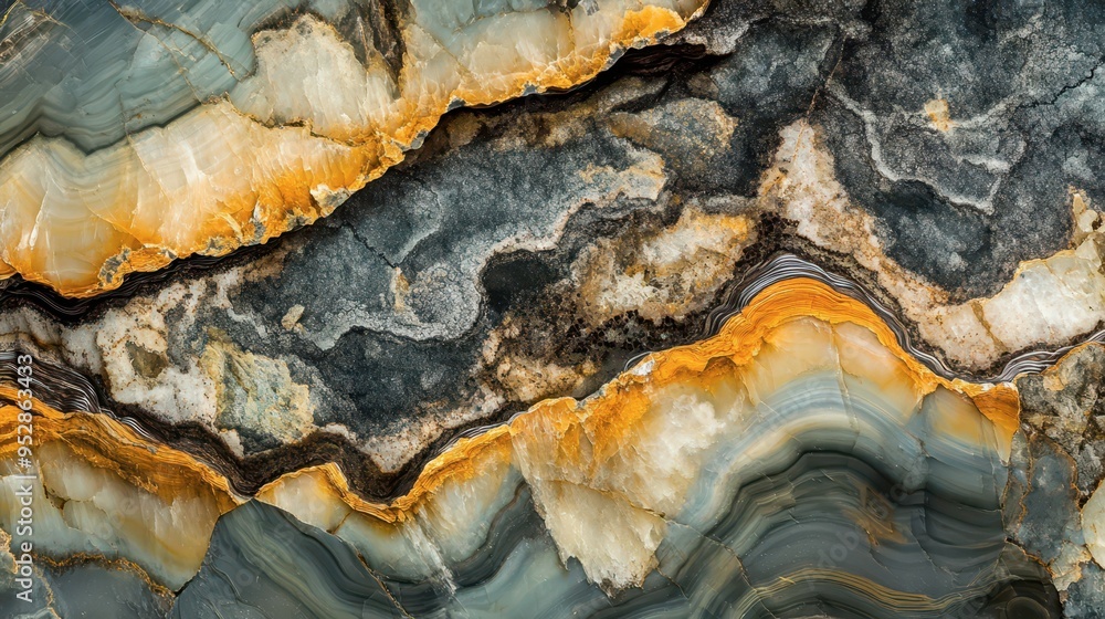 Intricate patterns of natural stone with vibrant orange and gray hues