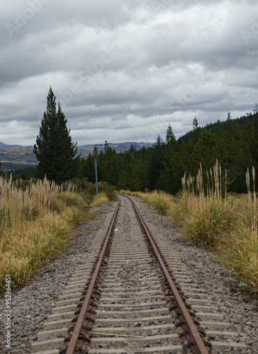 train in the mountains of Ecuador photo