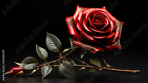red rose photo generative ai
